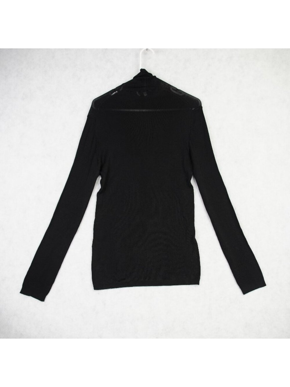 VTG Yves Saint Laurent Rive Gauche Black Sheer Knit Turtleneck Sweater Womens L